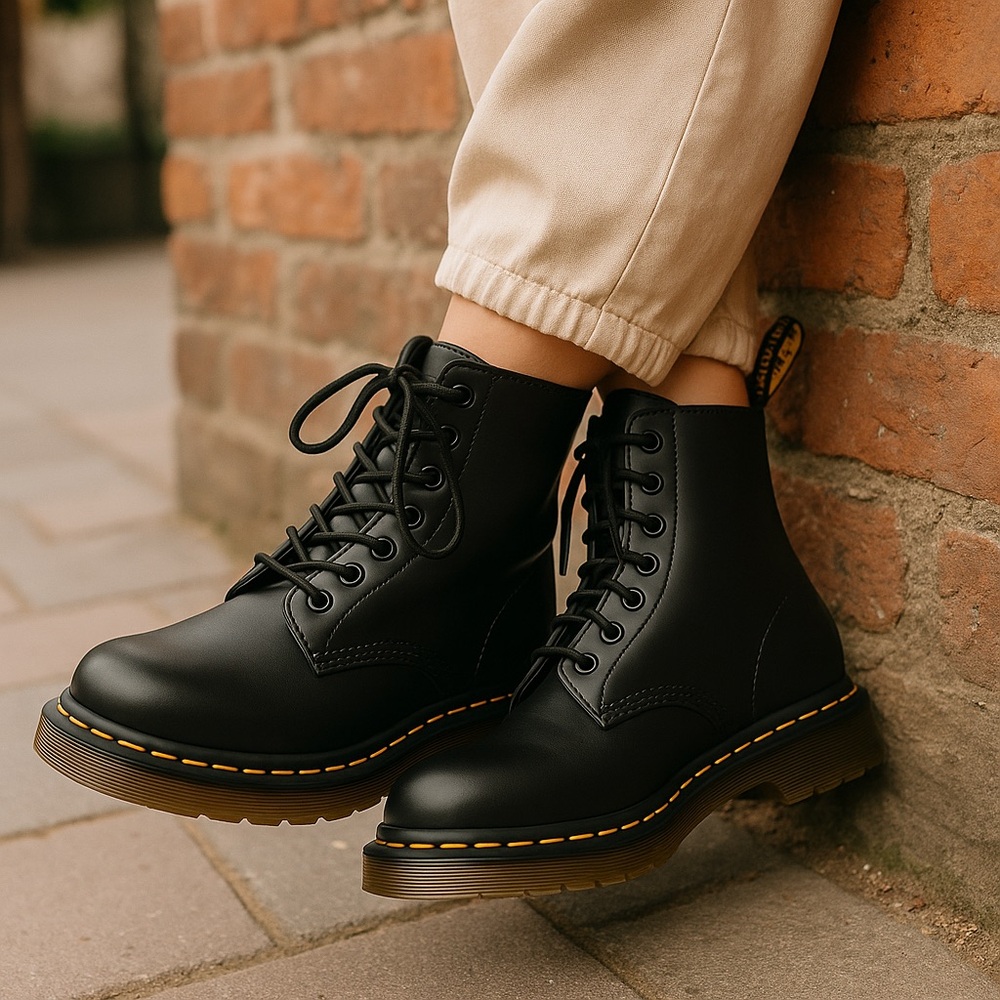 Lightly used dr martens boots lace and zipper air waic bouncing soles